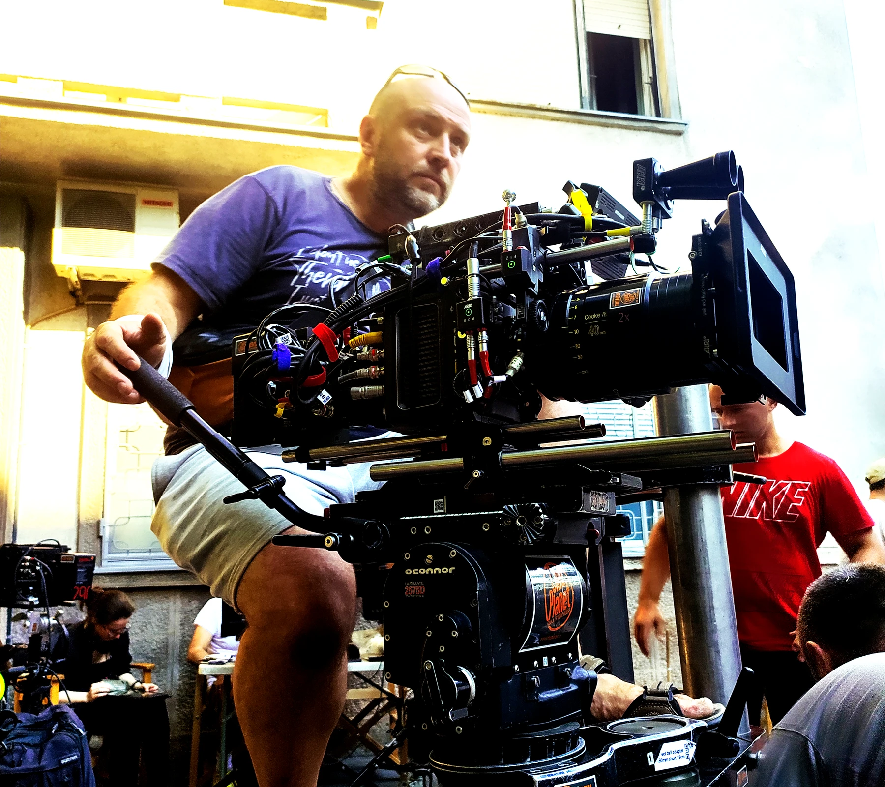 Fedor Ordovski working with a cinema camera